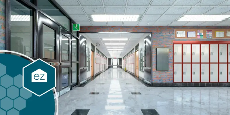 clean school hallways with lockers