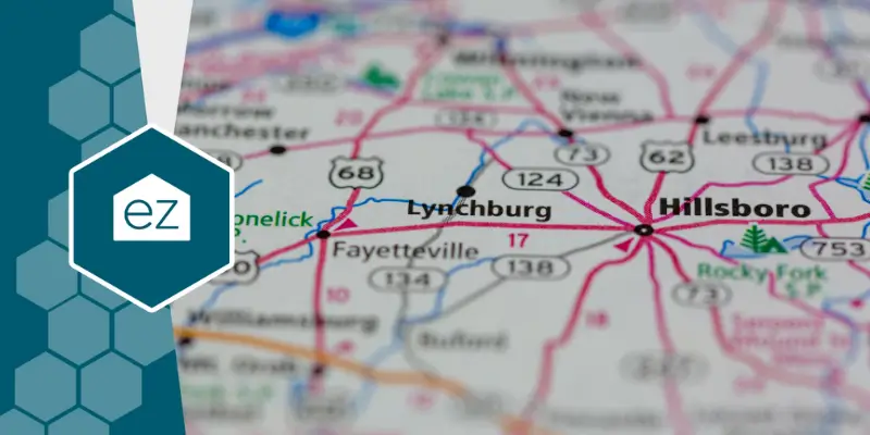 map of Lynchburg VA