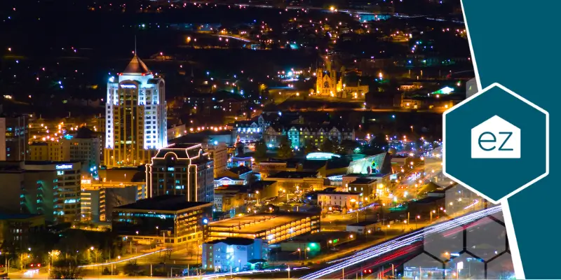 Roanoke VA city night lights