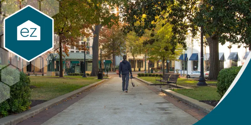 a man walking in the park near Cordova Memphis