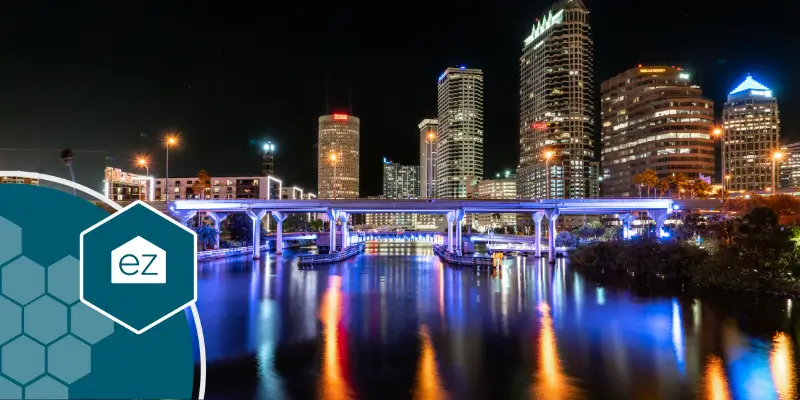 beautiful night lights in Downtown Tampa Florida