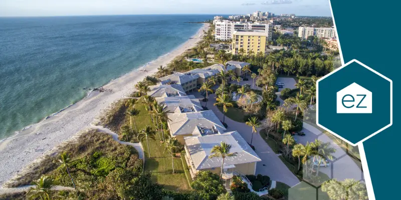 Aqualane Shores drone view in Naples Florida