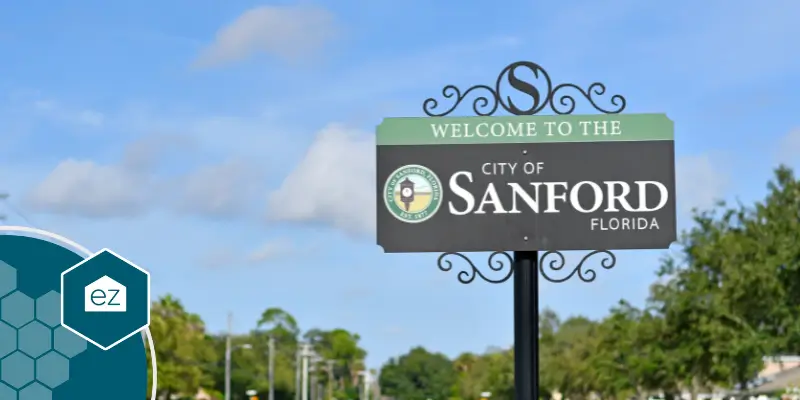 Big signboard showing Sanford Florida