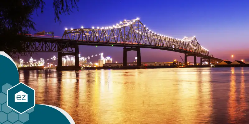 Baton Rouge bridge over Mississippi river