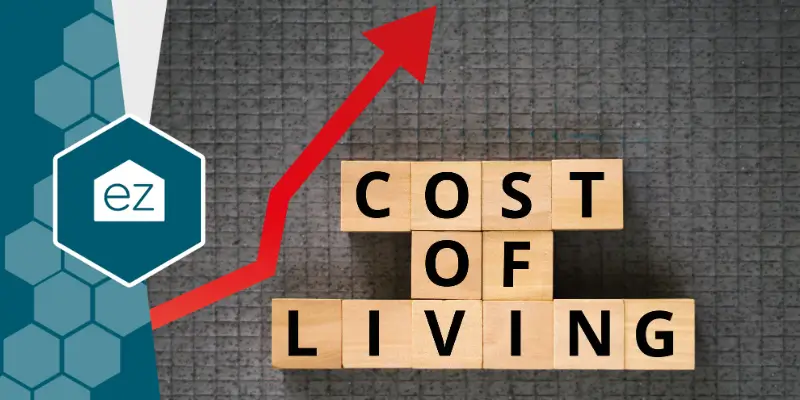 Richmond VA cost of living line graph pointing upward