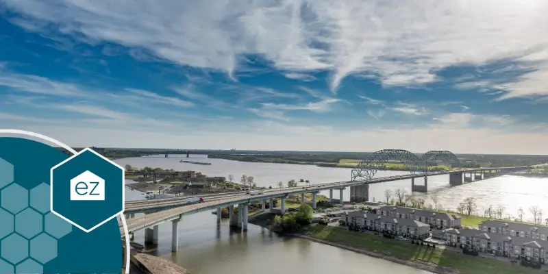 Mississippi River in Hernando de Soto Bridge TN