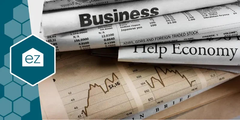 newspaper with news about the markets, mortgage rate updates
