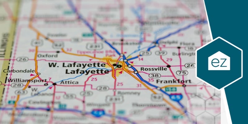 map location of Lafayette LA
