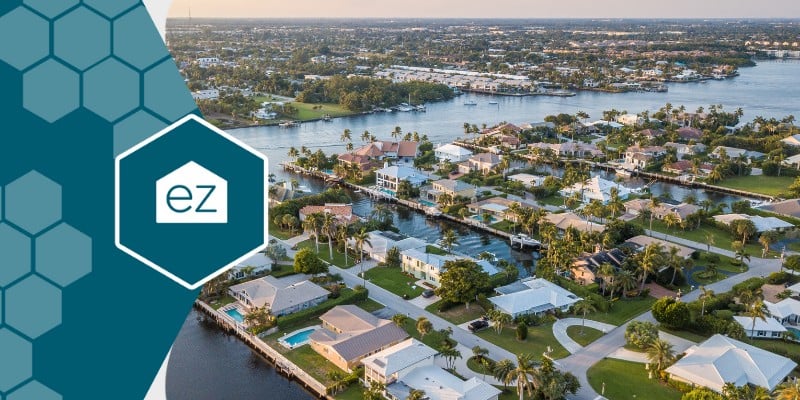 aerial view of typical south florida real estate