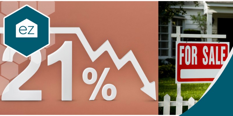 Homes for sale went down to 21 %