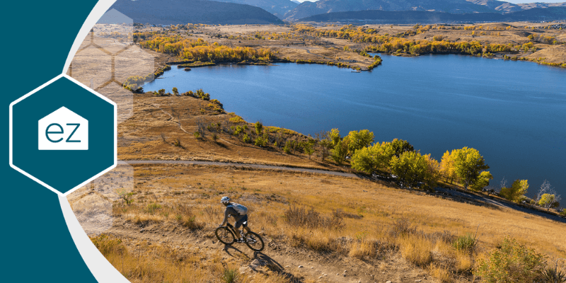 A man cycling in Bear Creek Colorado