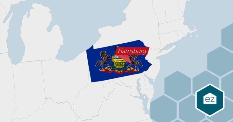 Harrisburg Pennsylvania shown in the Map
