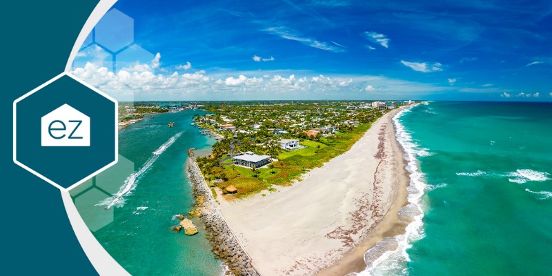 Jupiter Florida Aerial View beach side