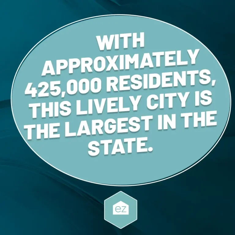 Facts about the largest and lively city in the state with 425, 000 residents
