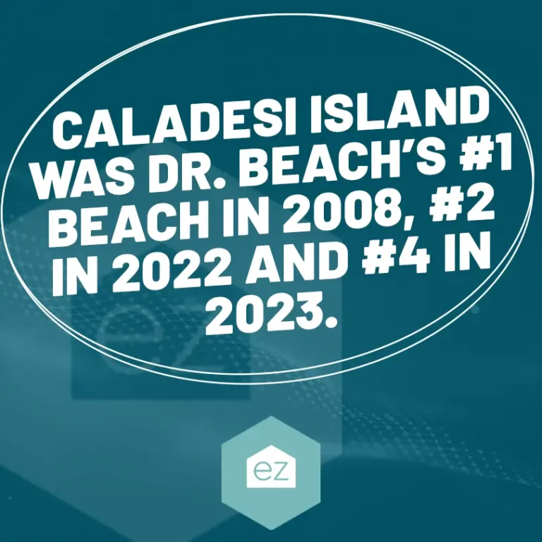 Caladesi Island Fact Box about how it became Dr. Beach's #1 Beach in 2008, #2 in 2022 and #4 in 2023