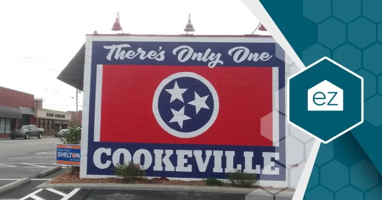 flag of Cookeville TN in the street