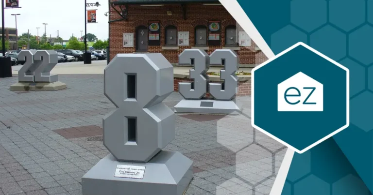 Number 8 and 33 displayed in a baseball field