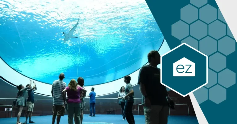 people inside a huge aquarium