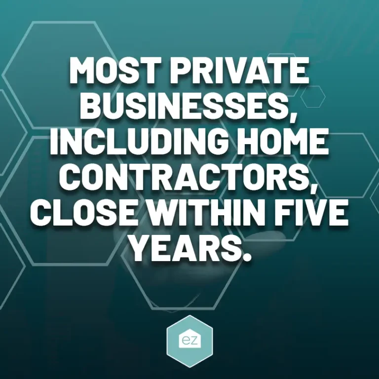 most private businesses, including home contractors, close within five years