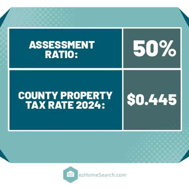 Sussex County property assessment ratio is 50% and property tax rate in 2024 is $0.445