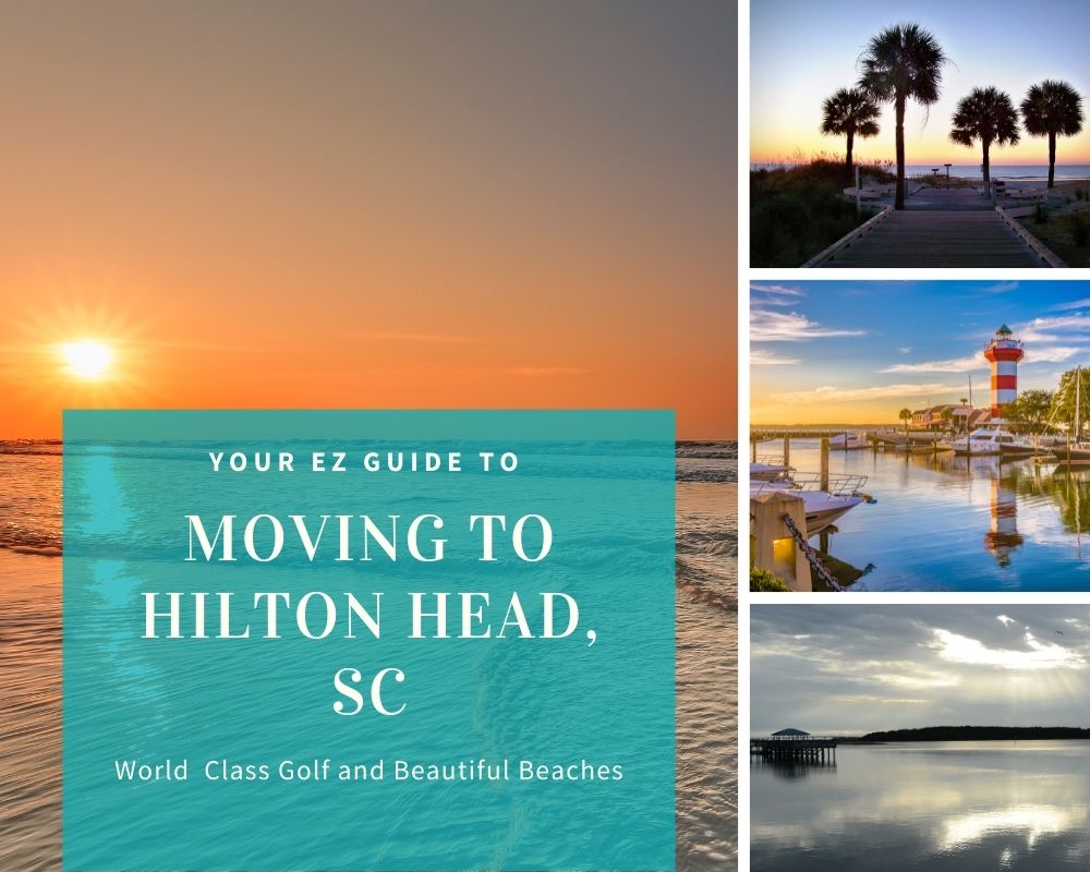 Photos from Hilton Head, SC golf course, water, palm trees, and light house
