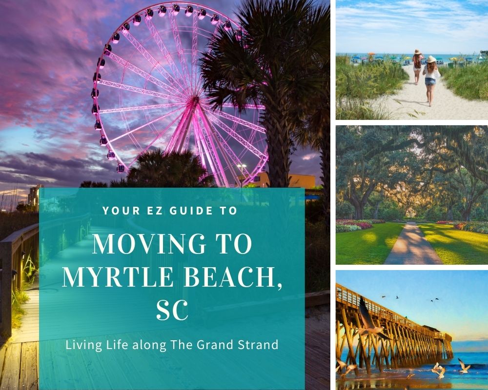 Photos of Myrtle Beach with beaches, skywheel, and pier