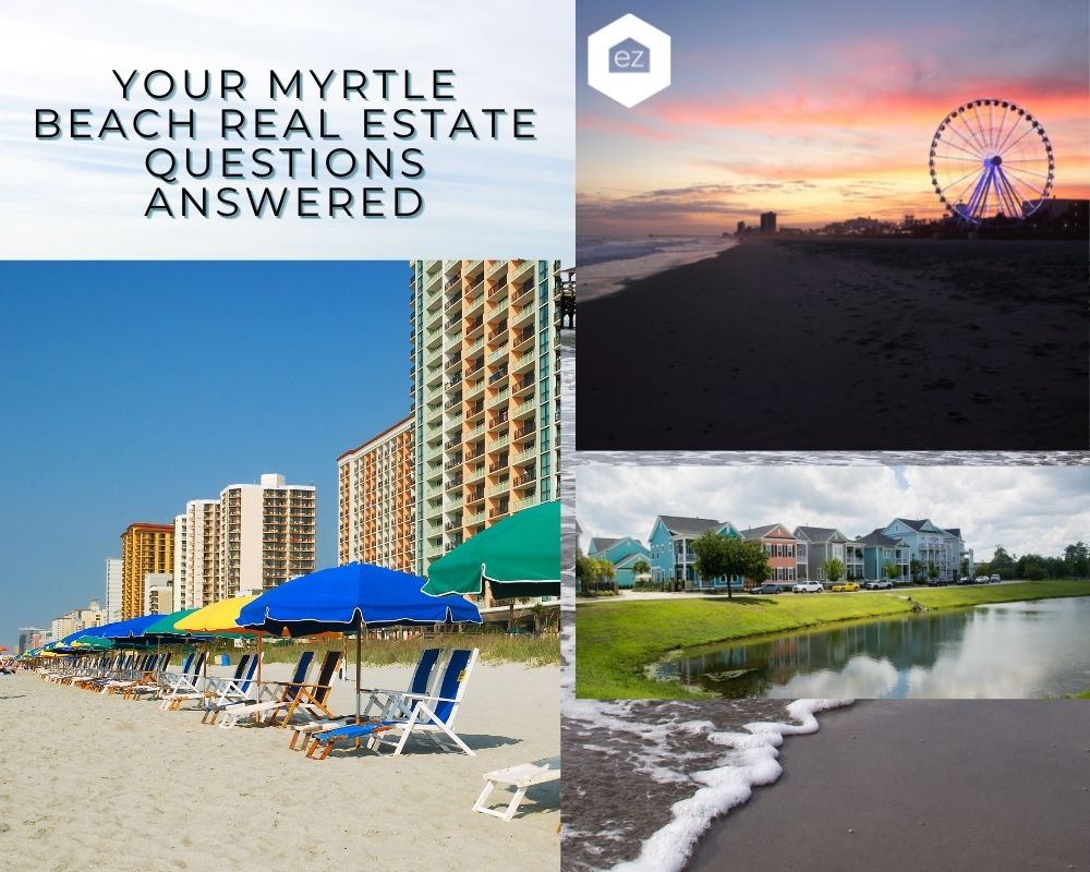 Phots of Myrtle Beach oceanfront, Myrtle Beach skyweel, and pier