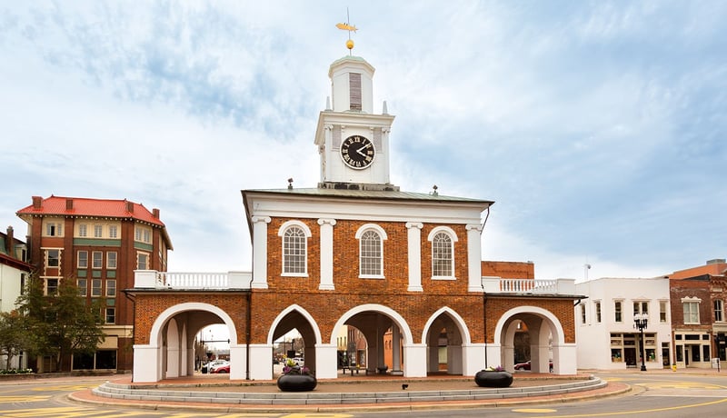 Brick Market House and town hall in Fayetteville, North Carolina