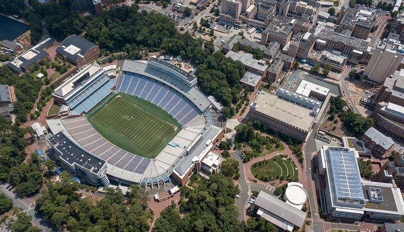 Football Stadium and downtown area in Chapel Hill, North Carolina