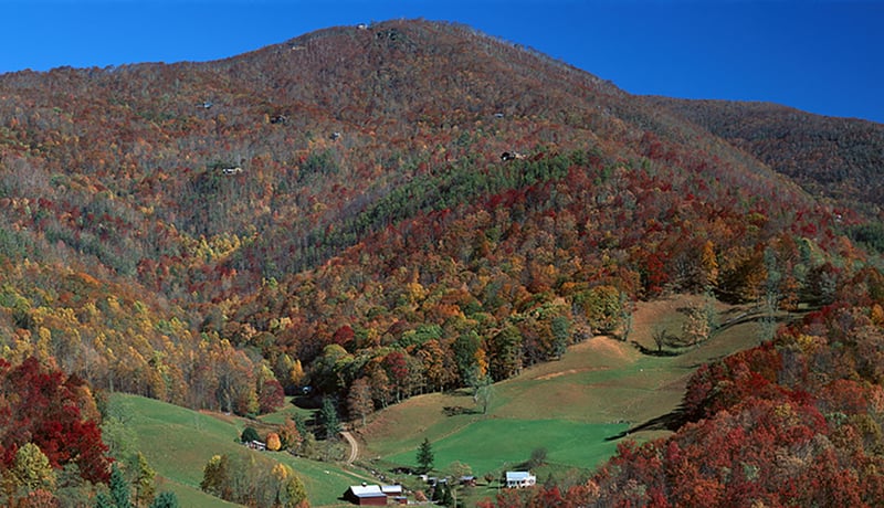 Mountains in the autumn in Maggie Valley, North Carolina